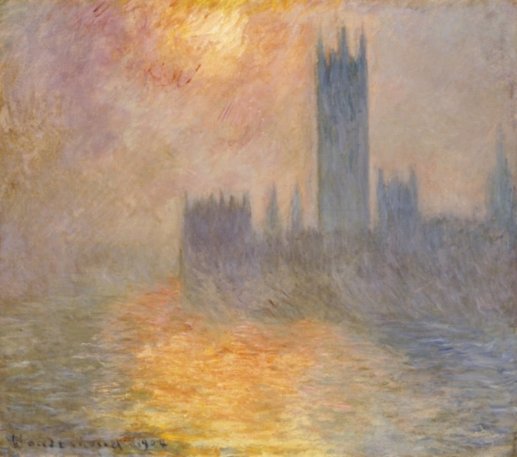 Detail of The Houses of Parliament, Sunset, 1904 by Claude Monet