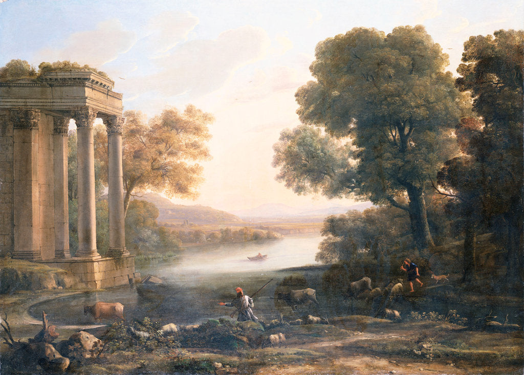 Detail of A Pastoral Landscape with Ruined Temple, c.1638 by Claude Lorrain (1600-82)
