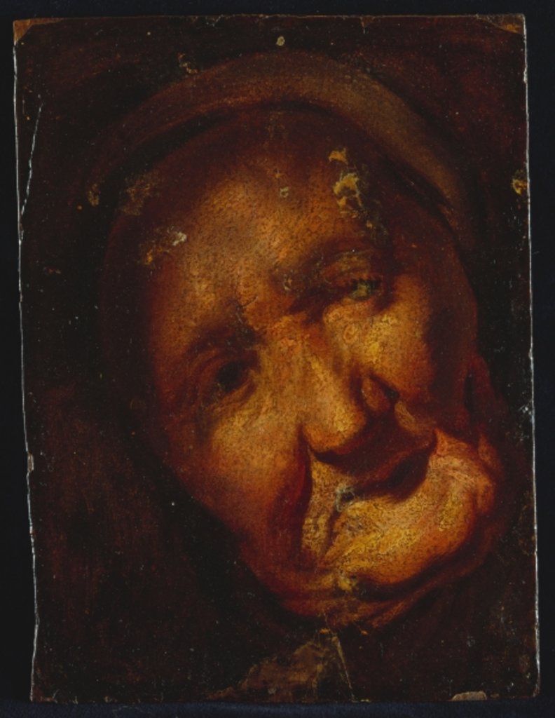 Detail of The Head of an Old Woman - A Sketch by Jacob Jordaens