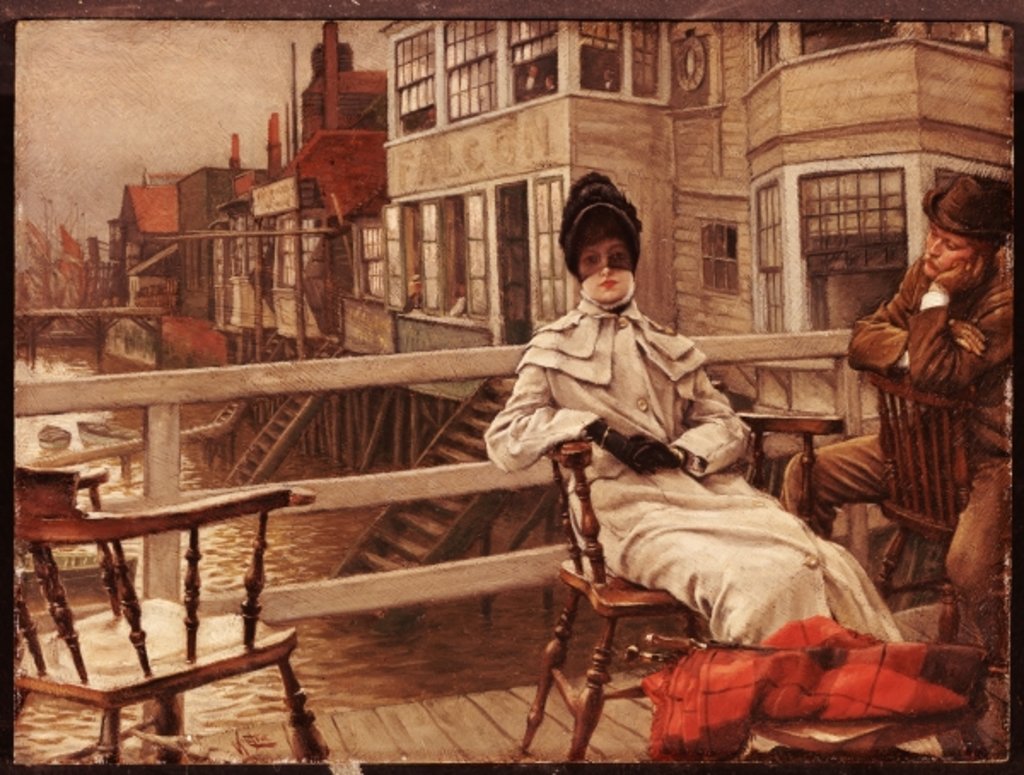 Detail of Waiting for the Boat at Greenwich by James Jacques Joseph Tissot