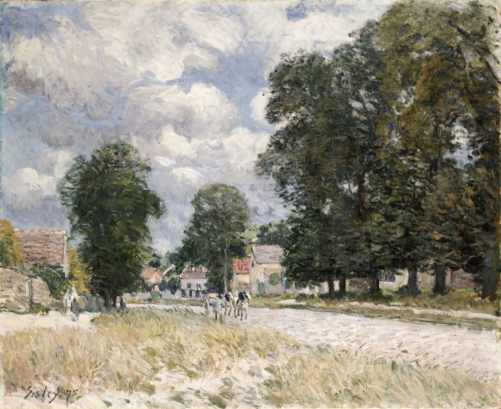 Detail of The Road to Marly-le-Roi by Alfred Sisley