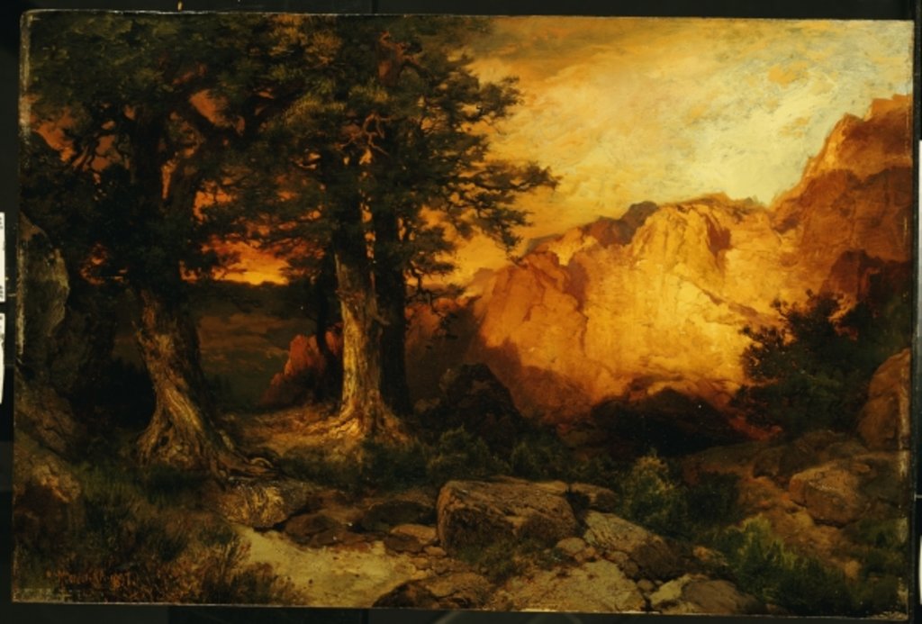 Detail of The Grand Canyon, 1897 by Thomas Moran