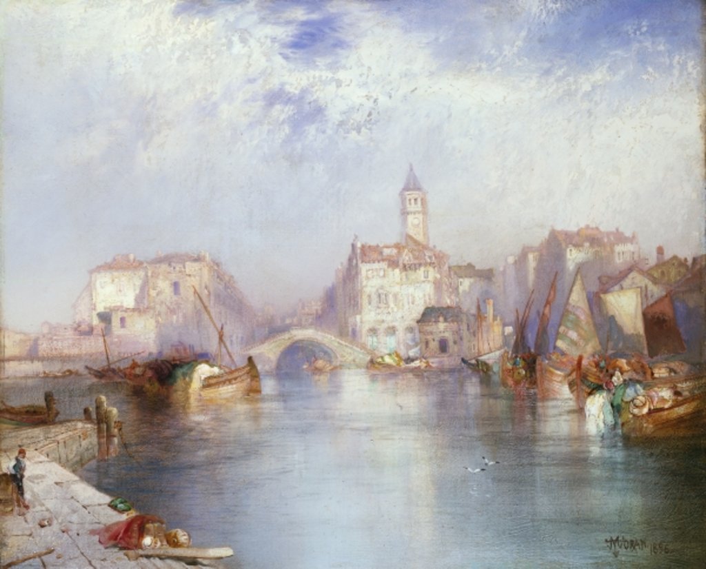 Detail of Venetian Canal, 1896 by Thomas Moran