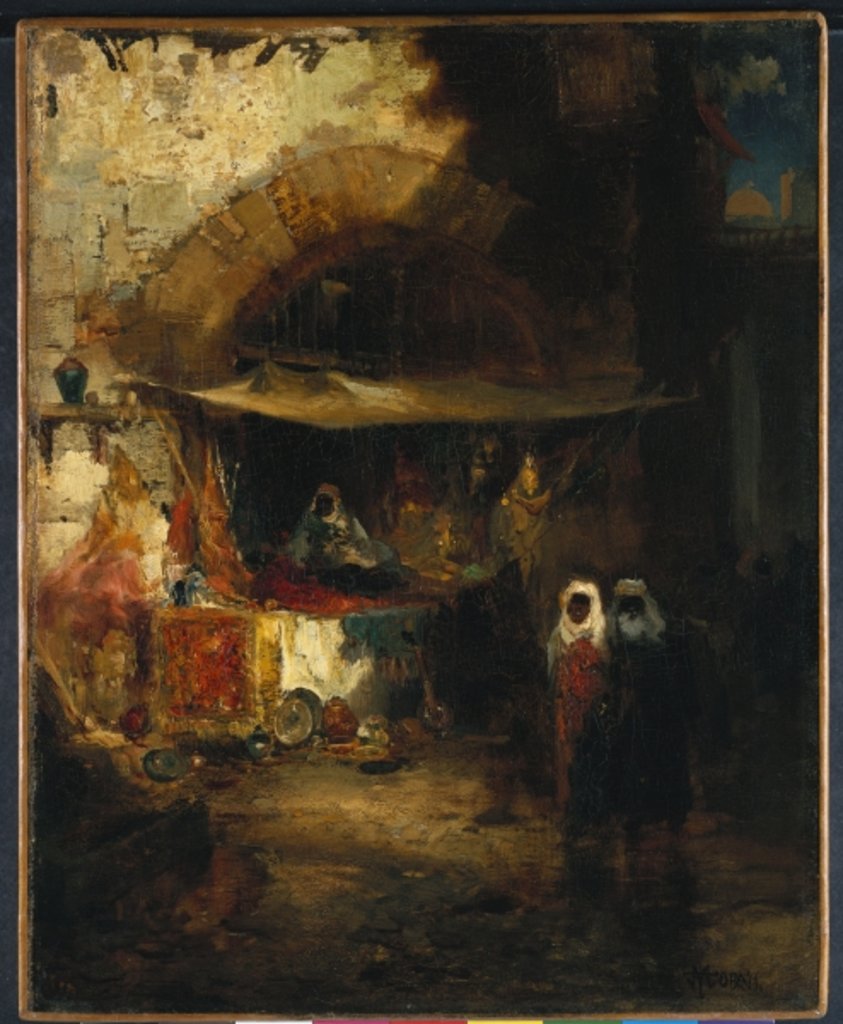Detail of Moroccan Bazaar by Thomas Moran