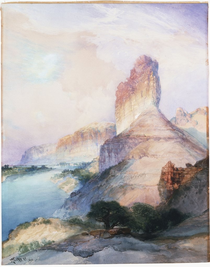 Detail of Castle Butte, Green River, Wyoming, 1900 by Thomas Moran