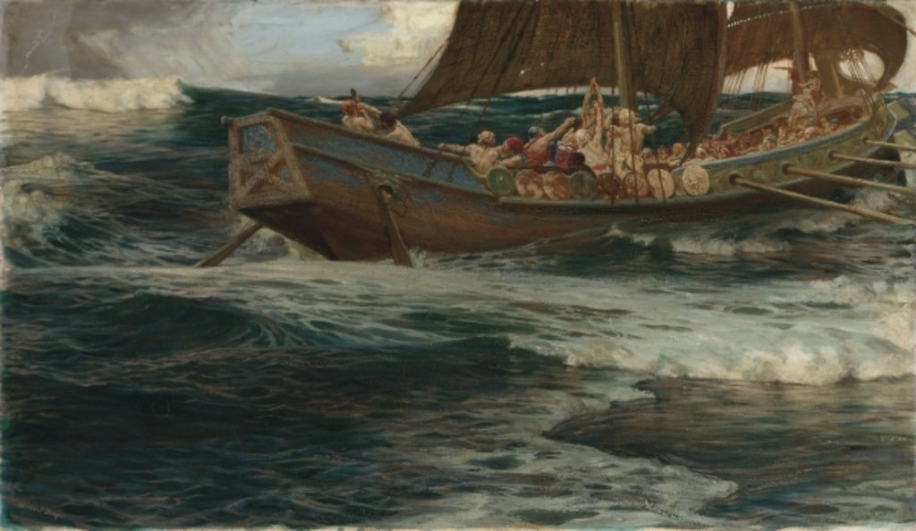 Detail of Wrath of the Sea God by Herbert James Draper