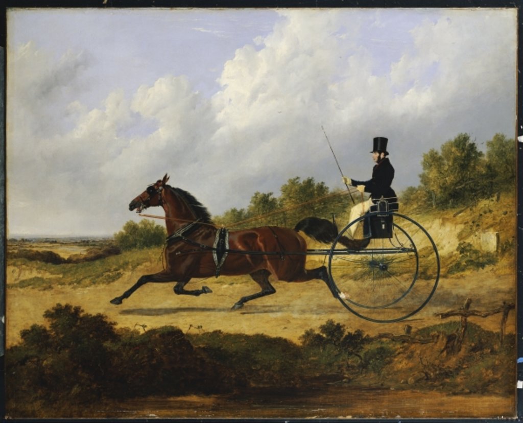 Detail of Confidence, drawing a gig driven by a groom, 1842 by John Frederick Herring Snr