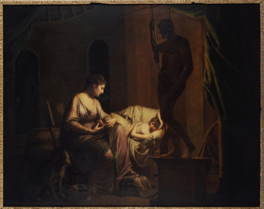 Detail of Penelope Unravelling her Web by Joseph Wright of Derby