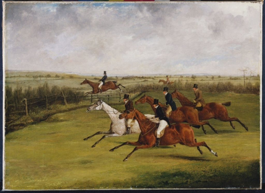Detail of The Grand Leicestershire Steeplechase, March 12th, 1829: The Field Becomes Select by Henry Thomas Alken