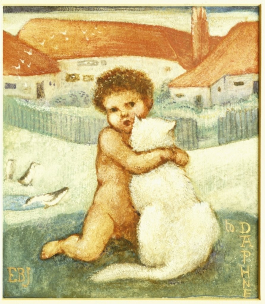 Detail of A Loving Hug by Edward Coley Burne-Jones