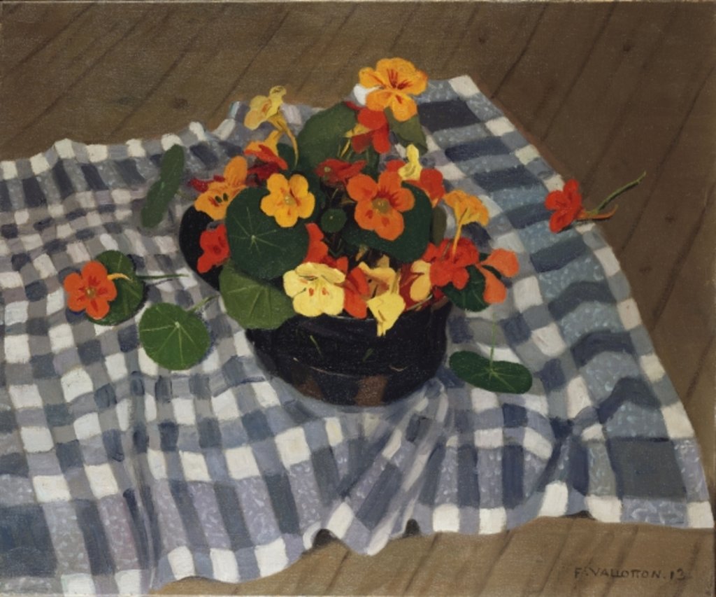 Detail of Bowl of Nasturtiums by Felix Edouard Vallotton