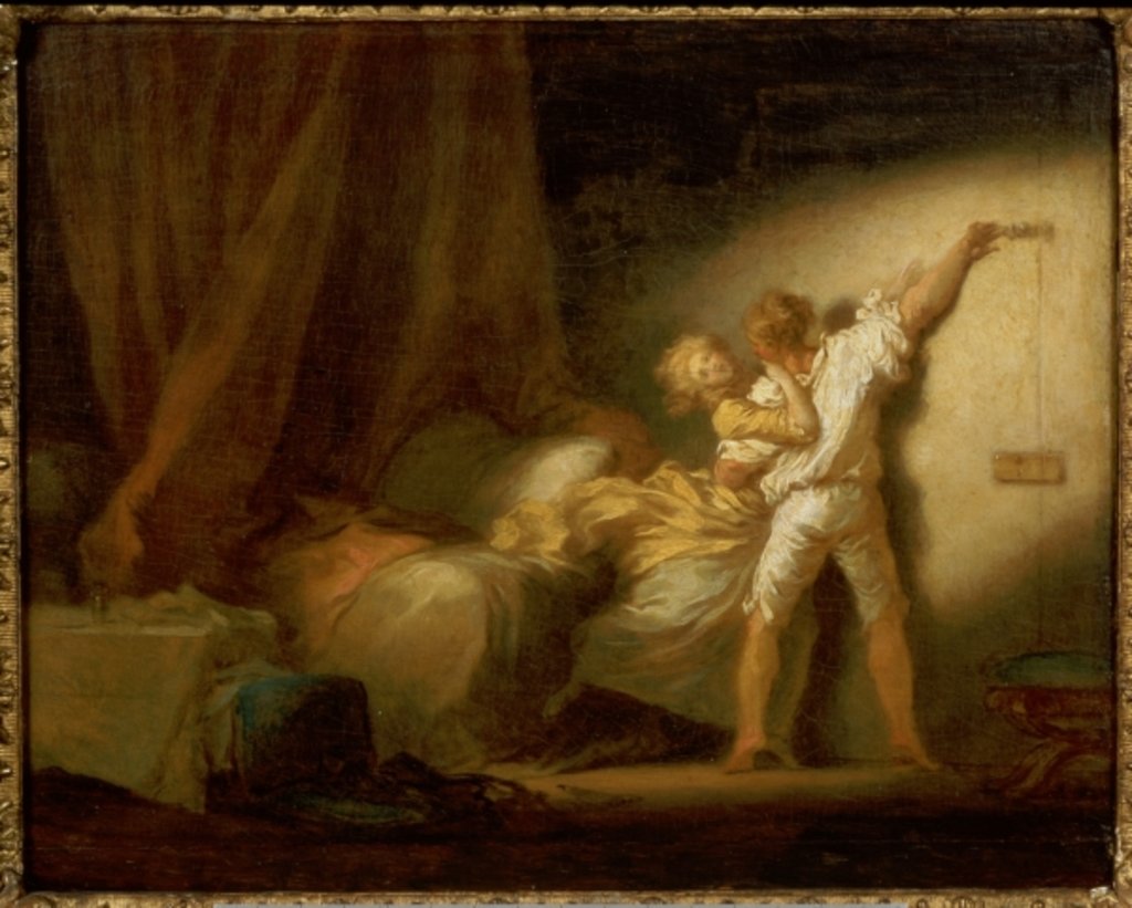 Detail of Modello version of 'The Bolt' by Jean-Honore Fragonard