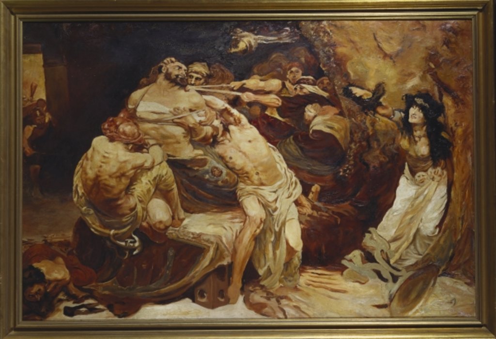 Detail of Samson and Delilah by Solomon Joseph Solomon