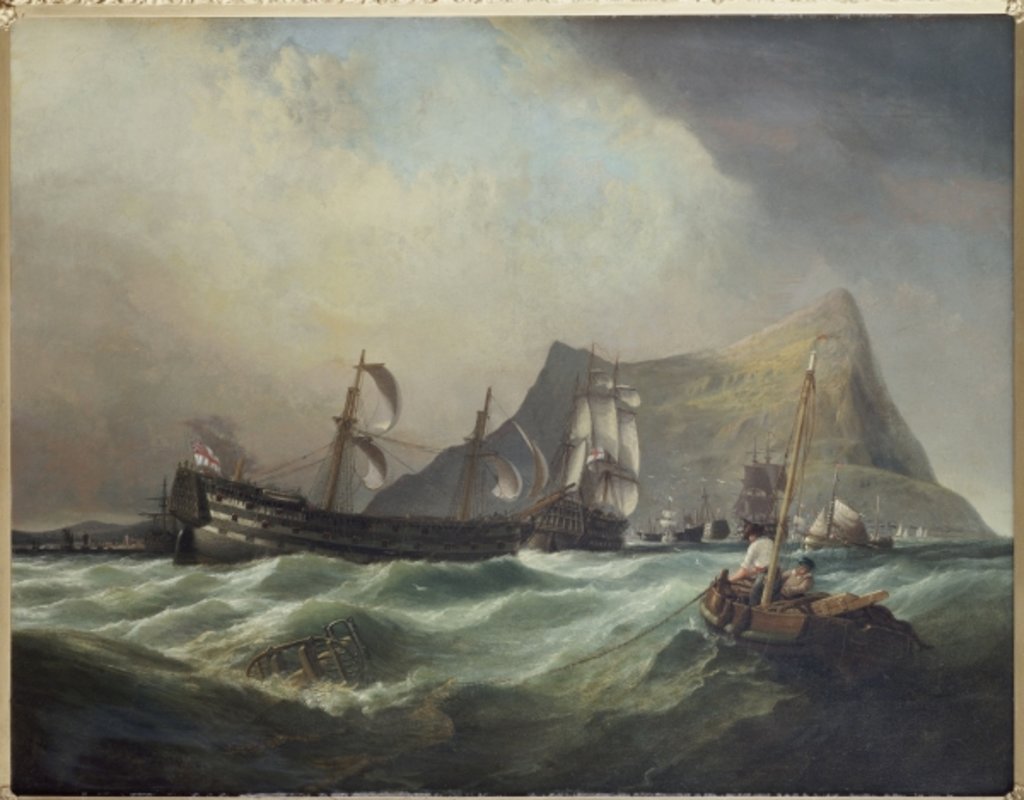 Detail of Neptune, Towing the Victory into Gibraltar Harbour after the Battle of Trafalgar by William Clarkson Stanfield