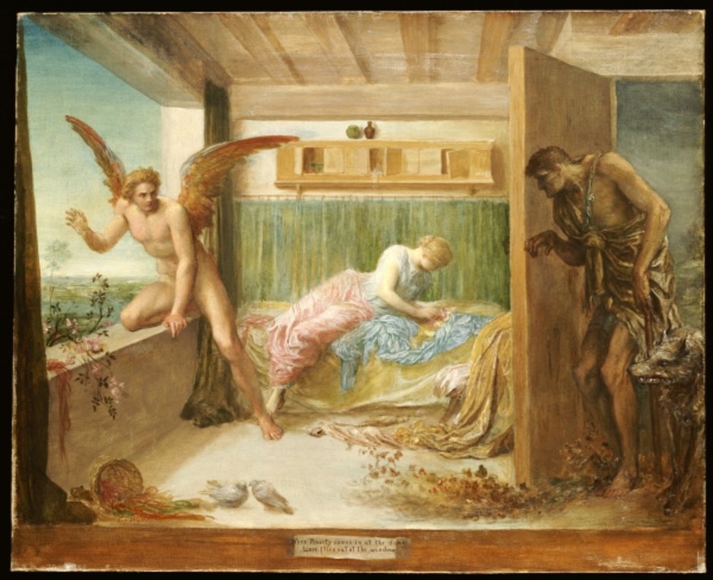 Detail of When Poverty comes in at the Door, Love flies out at the Window, 1879 by George Frederic Watts