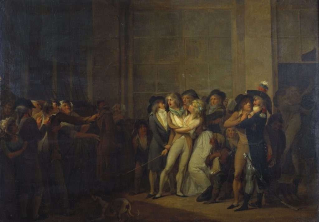 Detail of The Arrest of the Singer, Garat by Louis Leopold Boilly