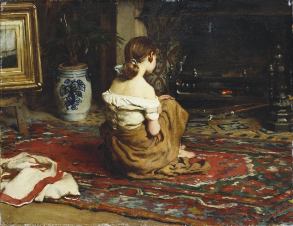 Detail of By the Fireside, 1878 by Frank Holl