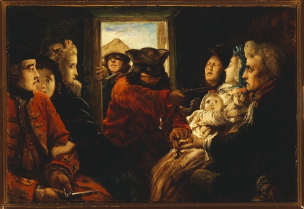 Detail of Travelling Past 1760, 'Your Money or Your Life', 1861 by Thomas Musgrave Joy