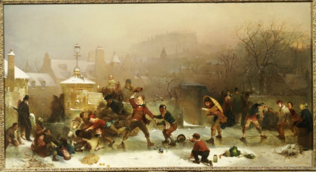 Detail of The Slide Below the Castle, Edinburgh, 1854 by John Ritchie