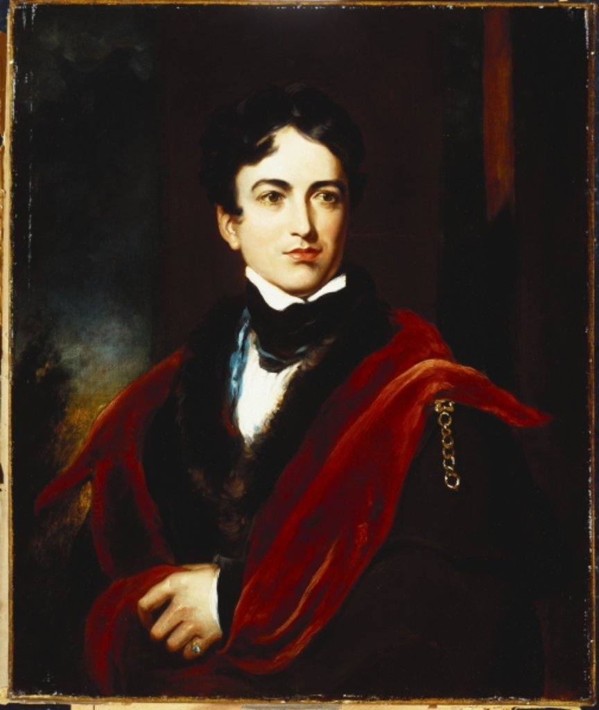 Detail of Portrait of John George Lambton, Ist Earl Of Durham, GCB, MP, in a Dark Coat, with a Cape and a White Stock by Thomas Lawrence