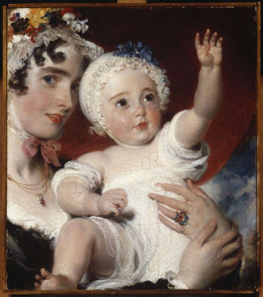 Detail of Priscilla, Lady Burghesh, holding her son, the Hon. George Fane, 1820 by Thomas Lawrence