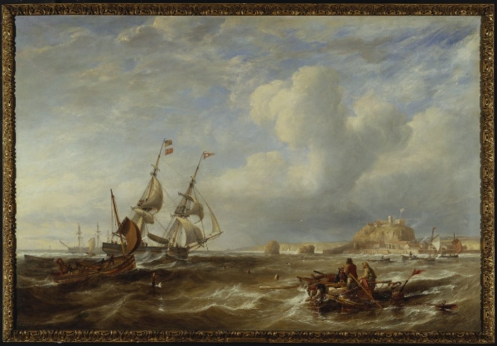 Detail of The 78-Ton Brigantine 'The Advocate' off St. Helier, Jersey, 1749 by John Wilson Carmichael