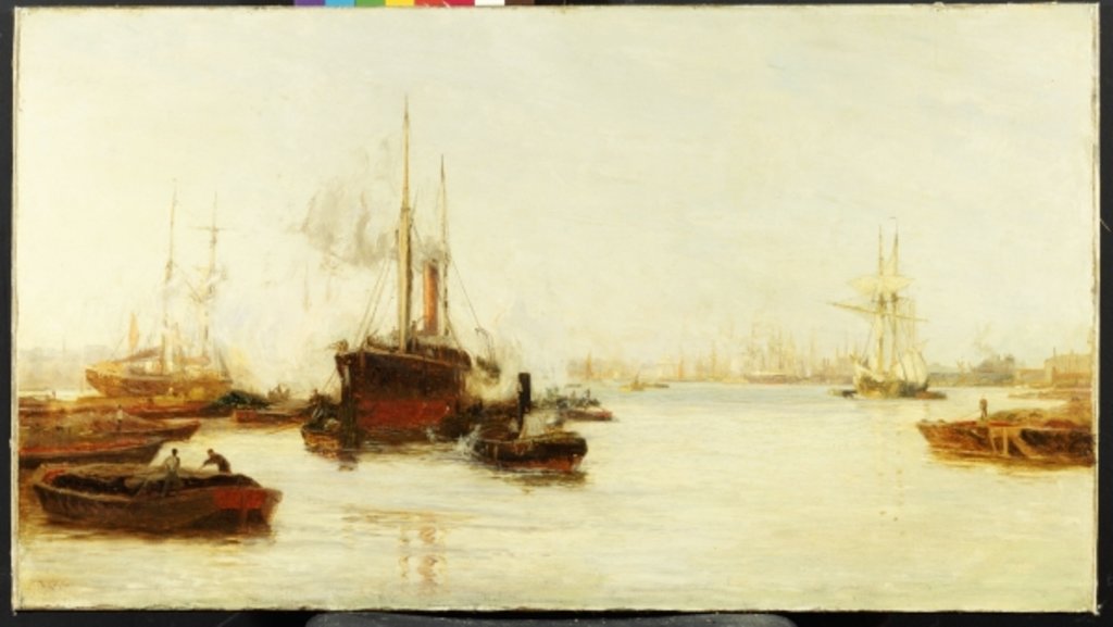 Detail of The Pool of London by William Lionel Wyllie