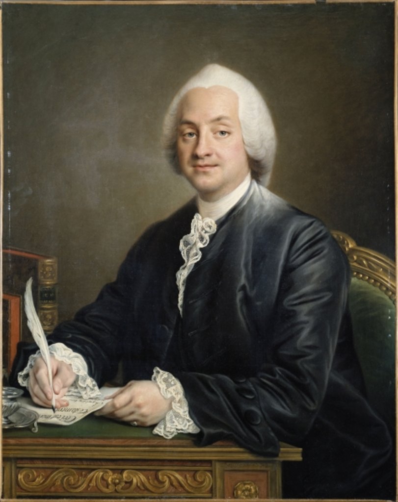 Detail of Portrait of Denis Paul Le Pot de la Fontaine. 1772 by Francois-Hubert Drouais