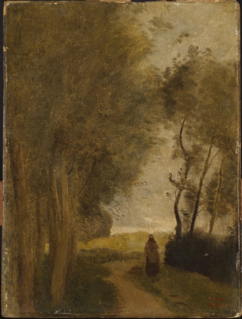 Detail of Road at Lisiere de Bois, c.1860-65 by Jean Baptiste Camille Corot