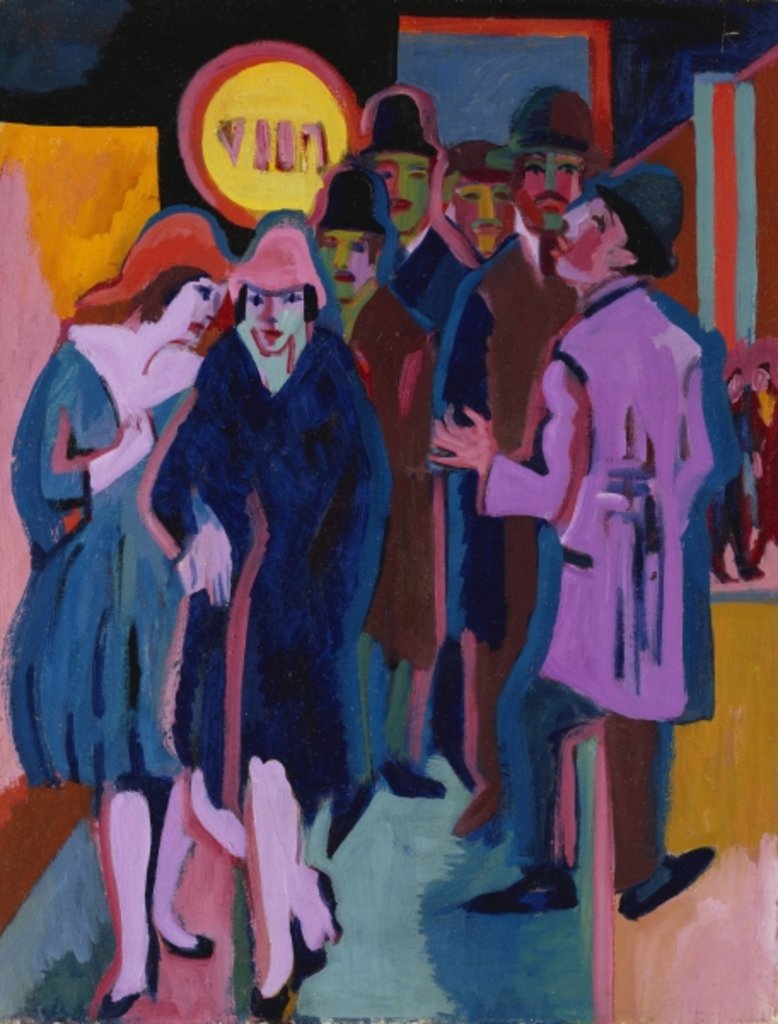 Detail of A Night-time Street Scene, 1925 by Ernst Ludwig Kirchner