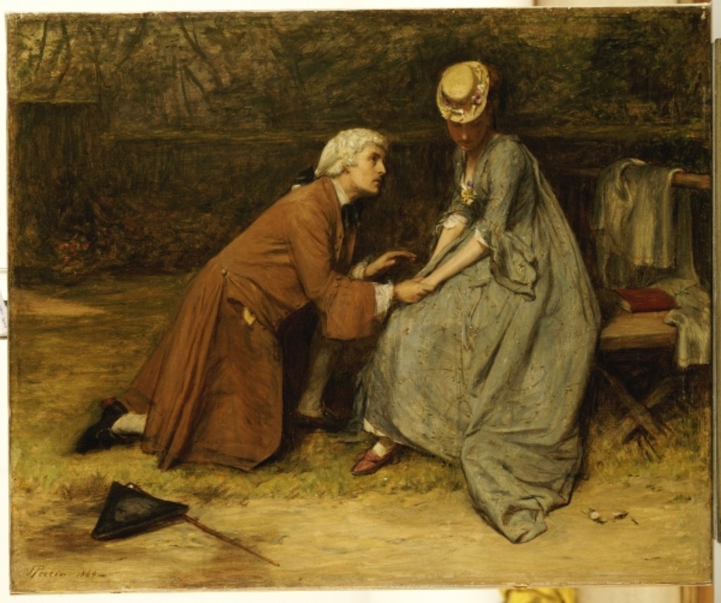 Detail of The Proposal, 1869 by John Pettie