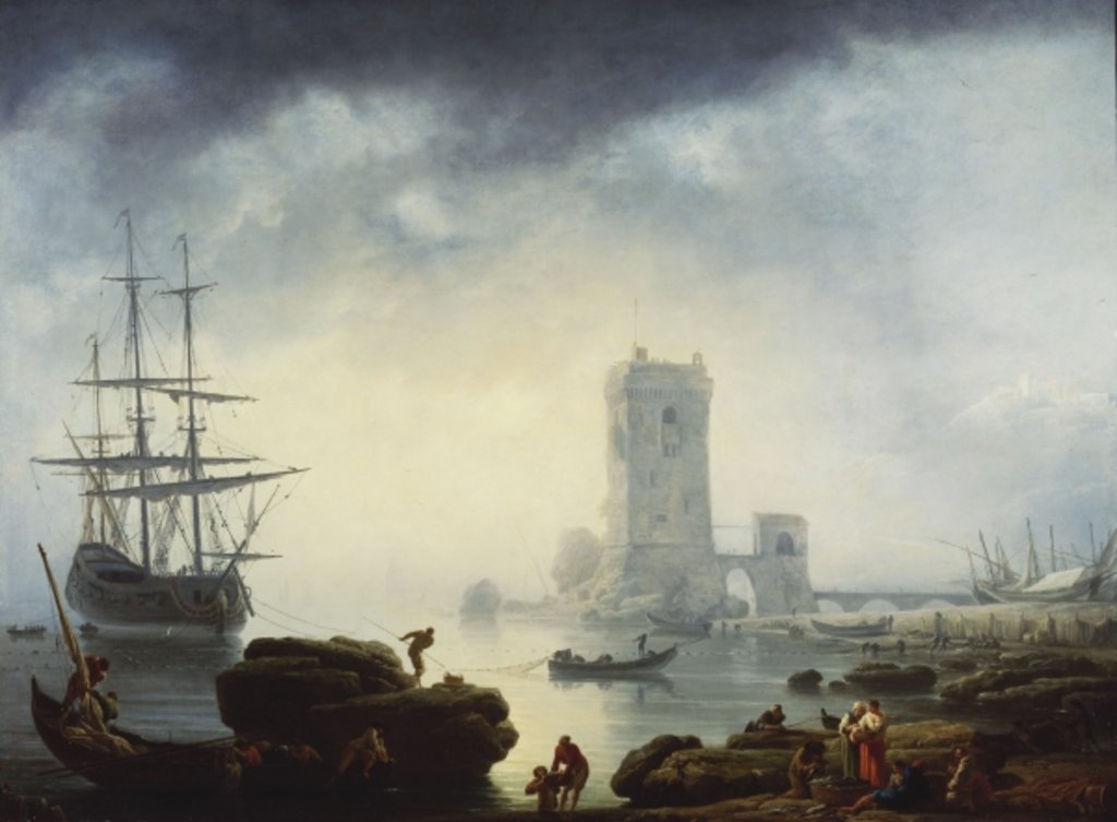 Detail of A Mediterranean Harbour Scene: Morning, 1745 by Claude Joseph Vernet