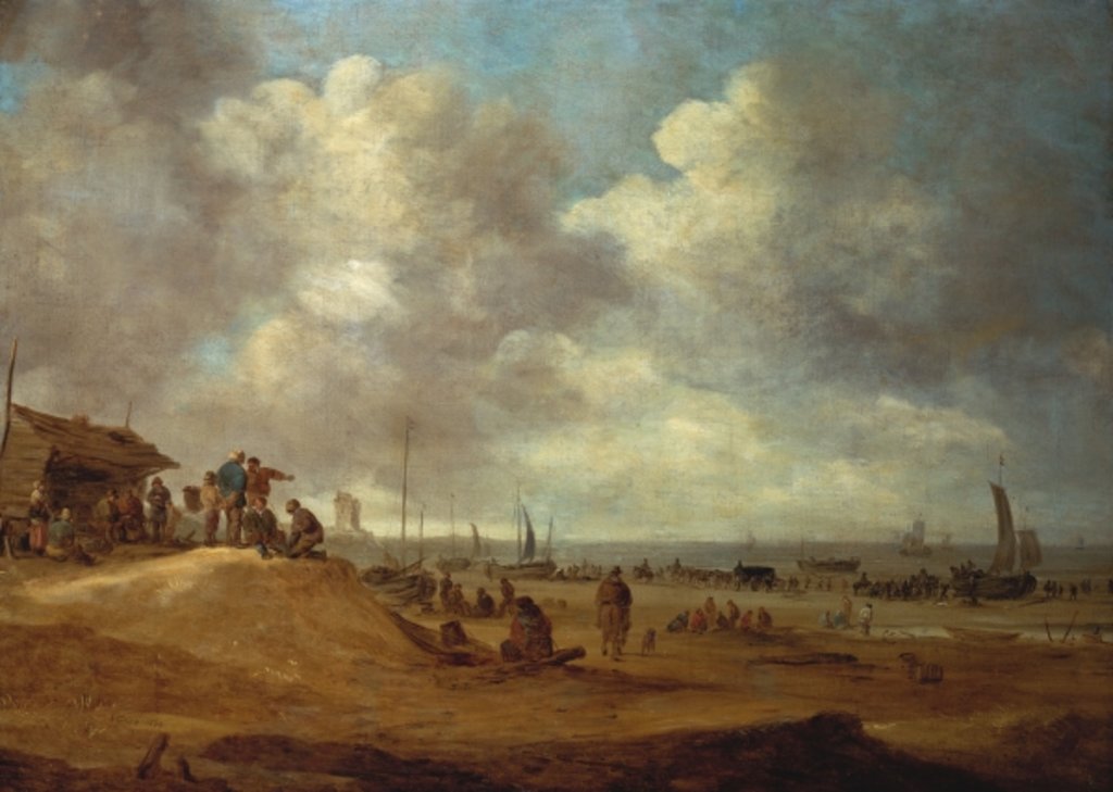 Detail of A View of Scheveningen, 1649 by Jan Josephsz van Goyen