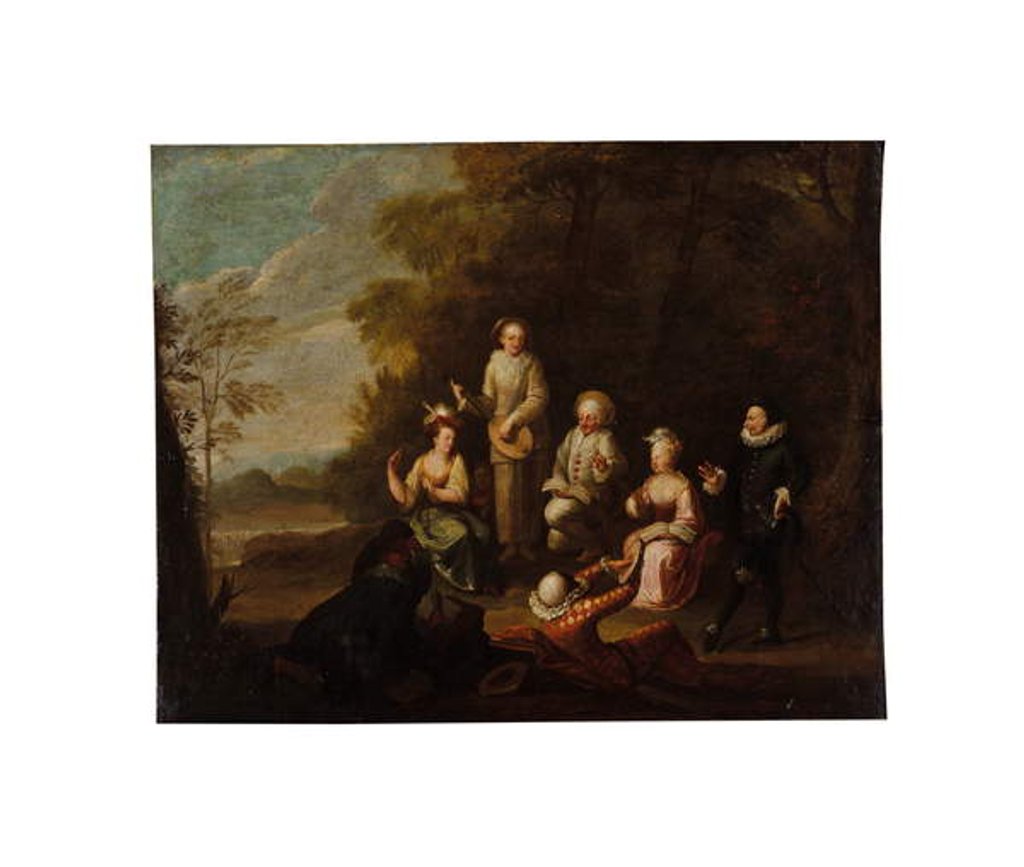 Detail of Comedie del arte by Jean Jacques Spoede