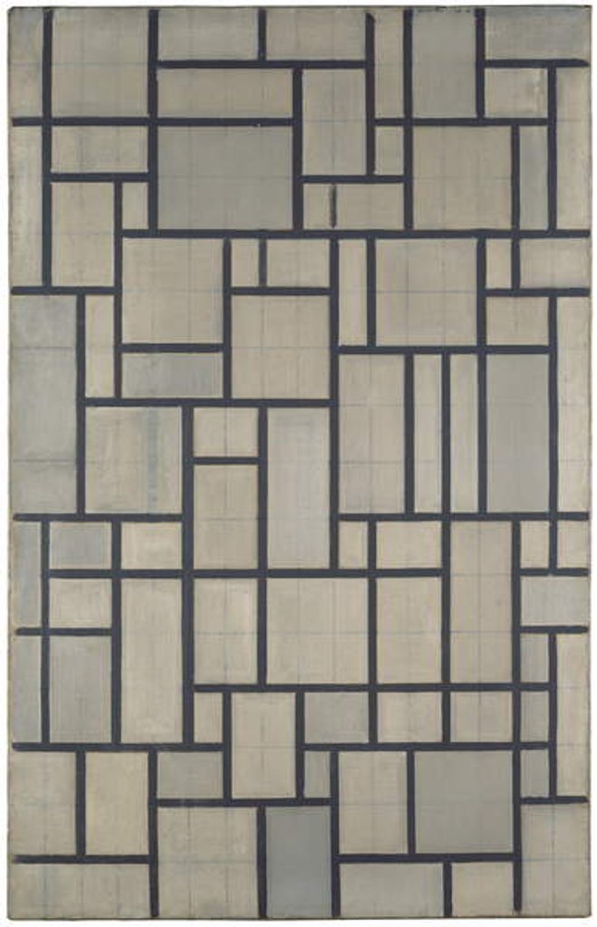 Detail of Composition with grid 2, 1918 by Piet Mondrian