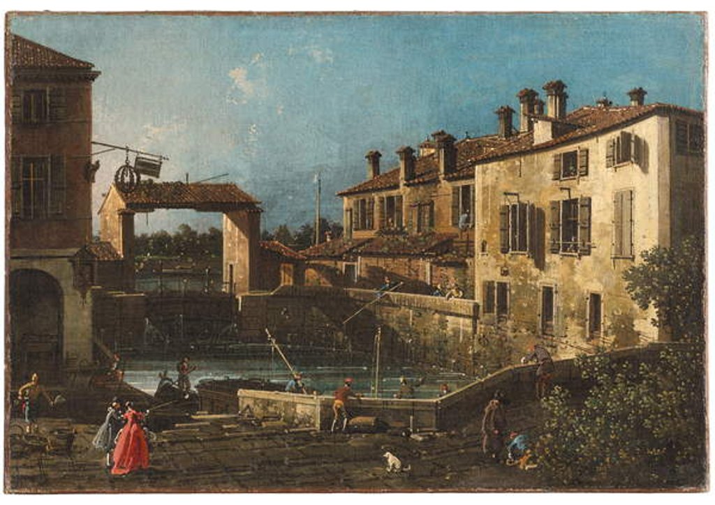 Detail of Dolo, on the Brenta by Canaletto