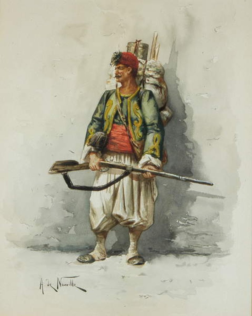 Detail of Military Figure by Alfred Brunel de Neuville