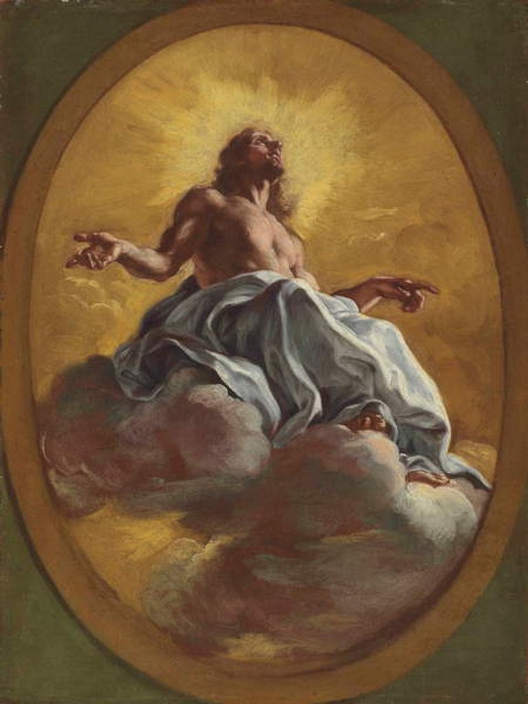 Detail of Christ in Glory, in a painted oval by Il Baciccio