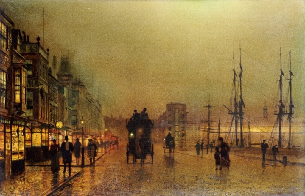 Detail of Glasgow by John Atkinson Grimshaw