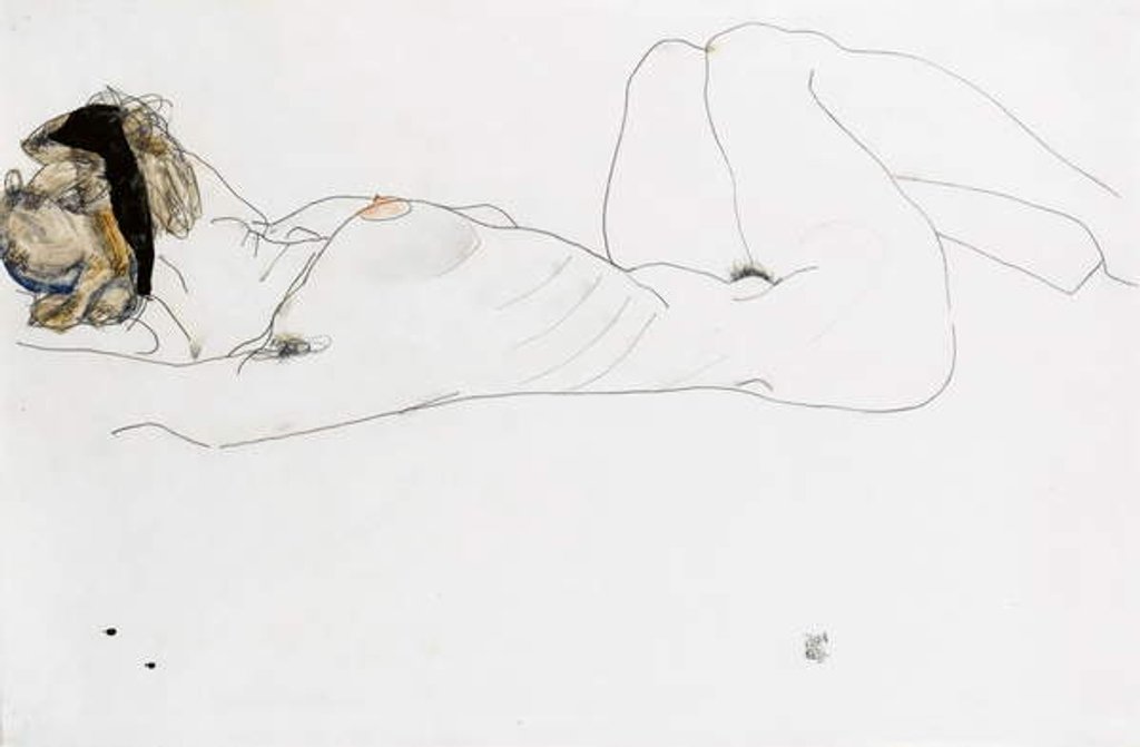 Detail of Reclining female nude, 1912 by Egon Schiele