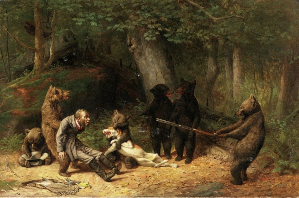 Detail of Making Game of the Hunter, 1880 by William Holbrook Beard