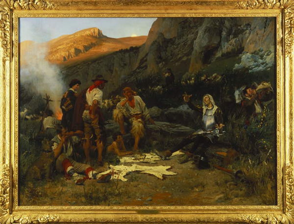 Detail of Don Quixote and the Goat Herders, 1870 by Anton Alexander von Werner