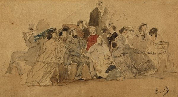 Detail of Afternoon on the Beach, c.1865 by Eugene Louis Boudin