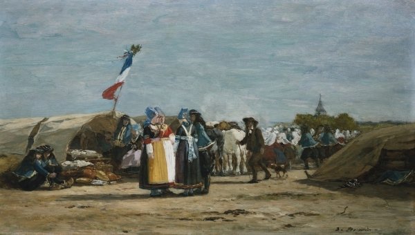 Detail of Pilgrimage in Finistere, Brittany by Eugene Louis Boudin