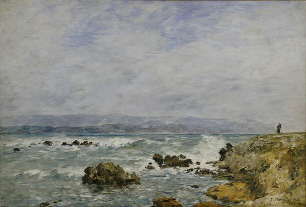 Detail of La Pointe de l'Ilette, Antibes, 1893 by Eugene Louis Boudin