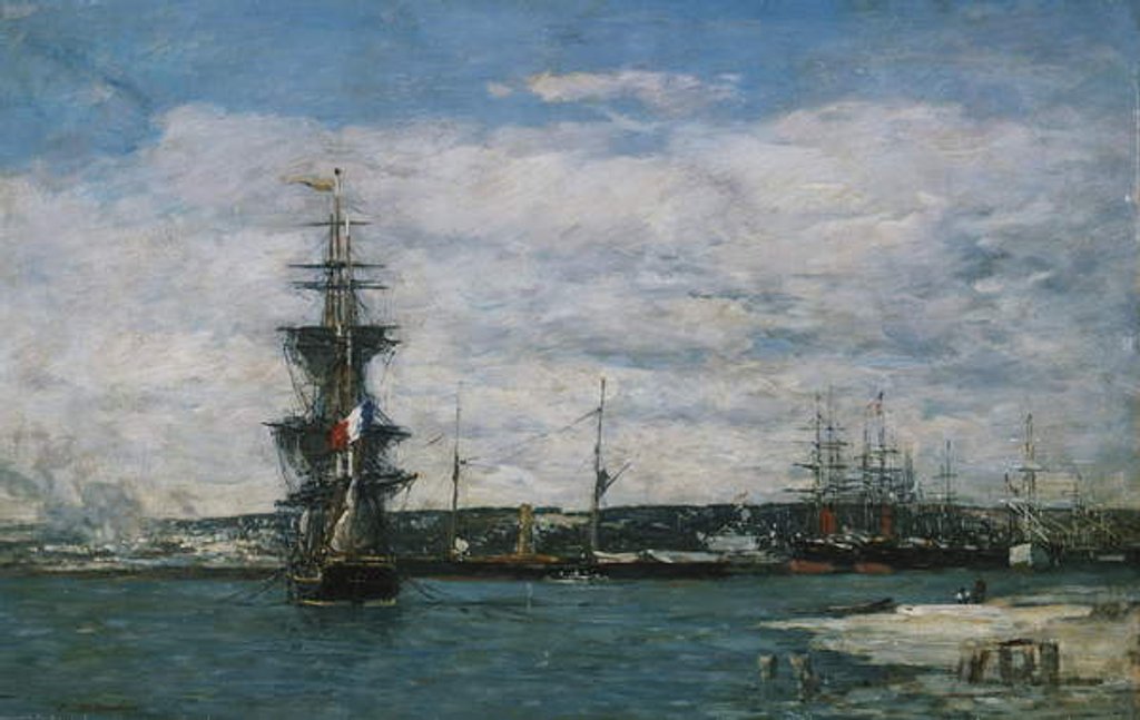 Detail of The Port of Havre, c.1864-66 by Eugene Louis Boudin