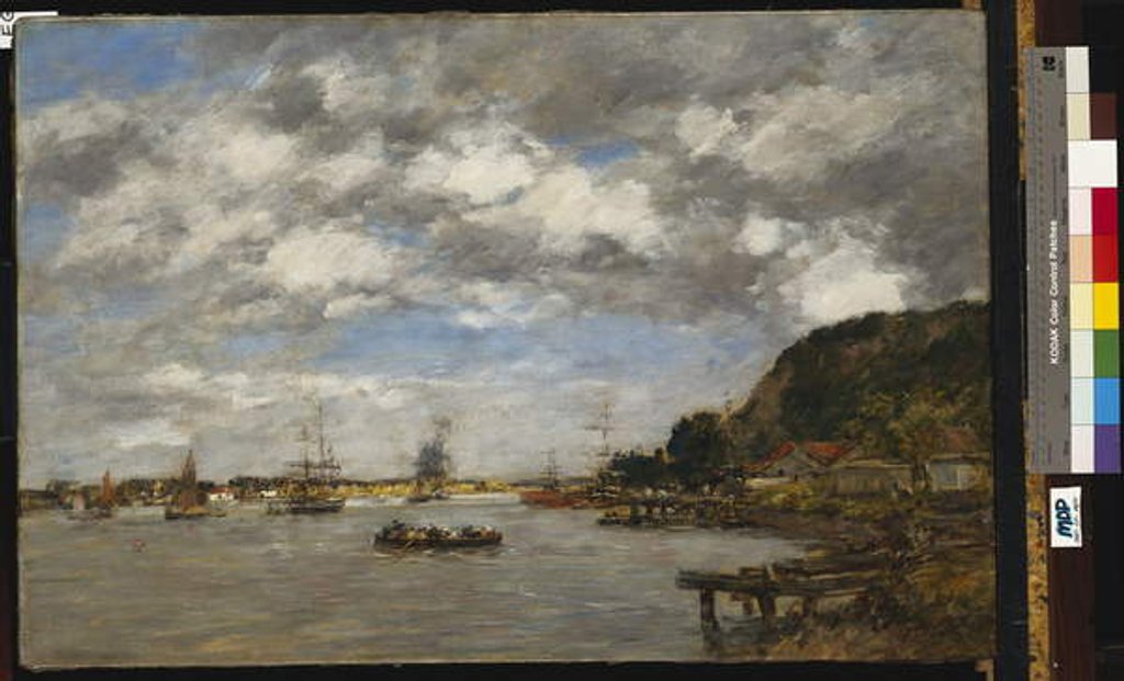 Detail of Bordeaux by Eugene Louis Boudin