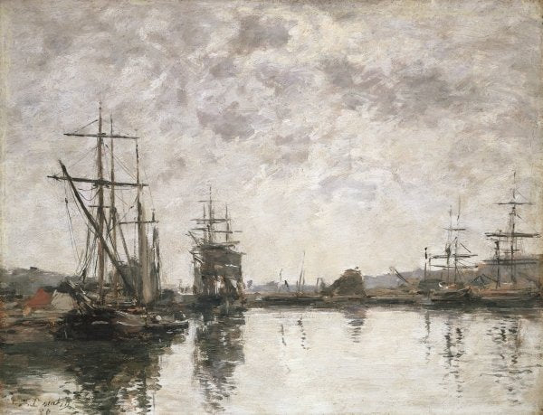 Detail of The Basin at Deauville, 1890 by Eugene Louis Boudin