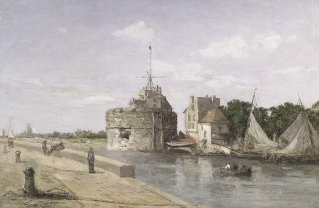 Detail of The Tower of Francis I at Le Havre, c.1854 by Eugene Louis Boudin