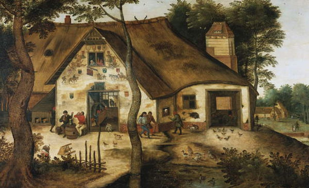 Detail of The Auberge Saint-Michel by Pieter the Younger Brueghel